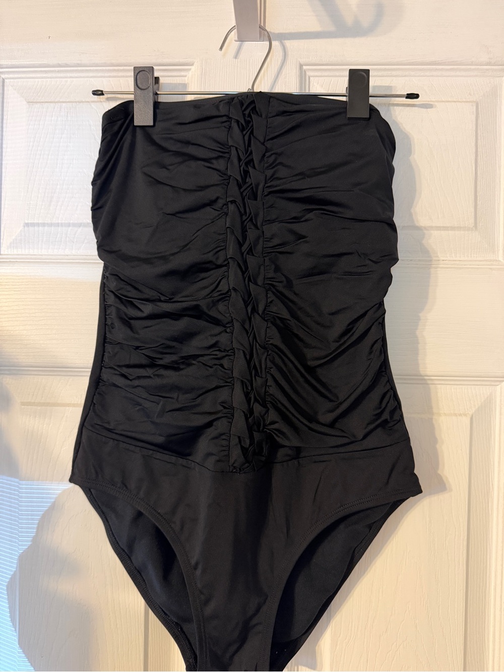 Jantzen Black Ruched Strapless One-Piece Swimsuit
